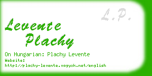 levente plachy business card